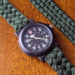Flat braided adjustable paracord watch strap